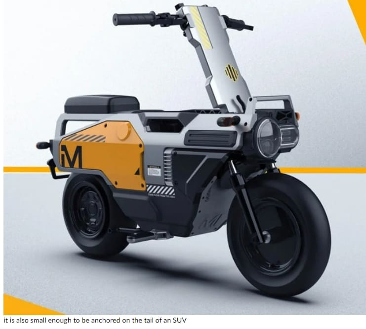 몇 초 만에 접히고 자동차 트렁크 들어가는 '미니 전기 오토바이' VIDEO: Mini electric motorcycle 'm-one' folds in seconds and can fit in the car's trun