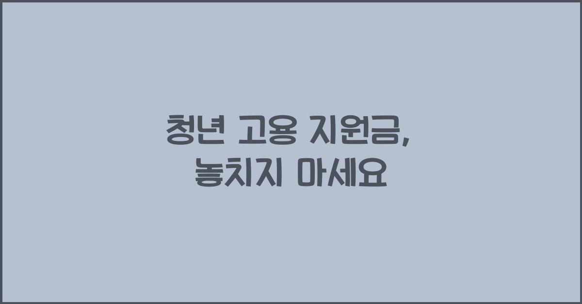 청년 고용 지원금