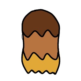 머리카락을 세등분으로 나누어 색깔의 음영을 준 스타일
