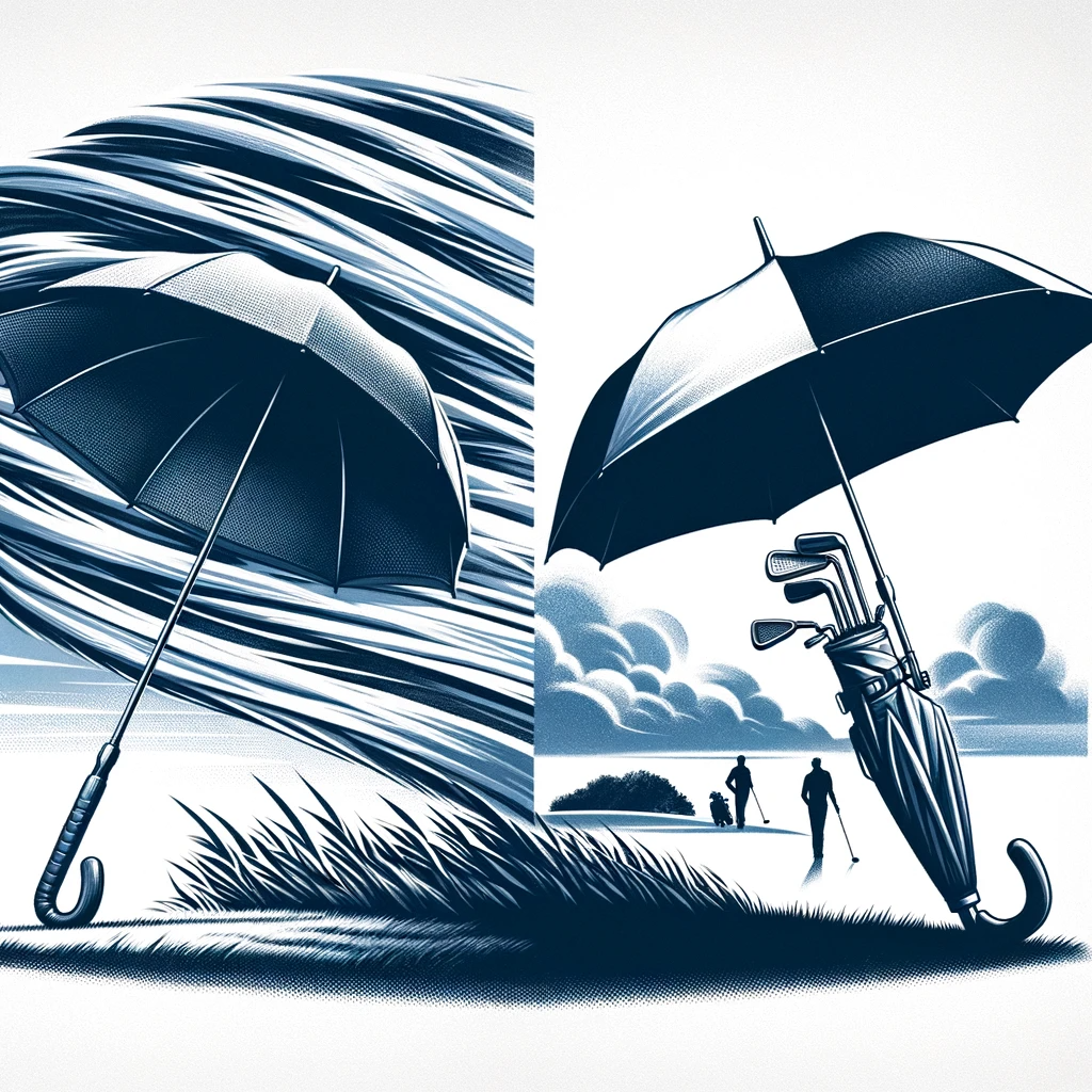 골프 우산 선택: 풍력 저항성 VS 경량 디자인 비교