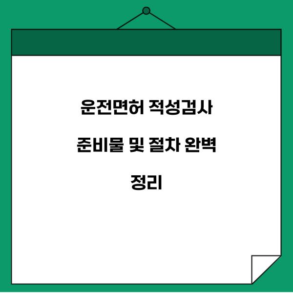 운전면허 적성검사 준비물