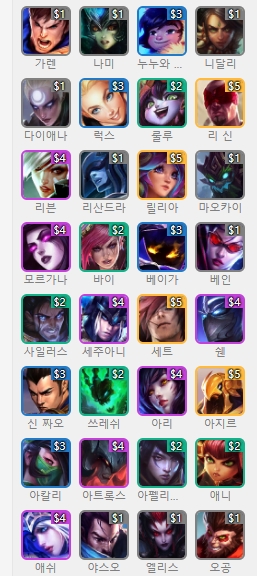  롤토체스 시즌4 시너지 유닛 아이템 미리보기