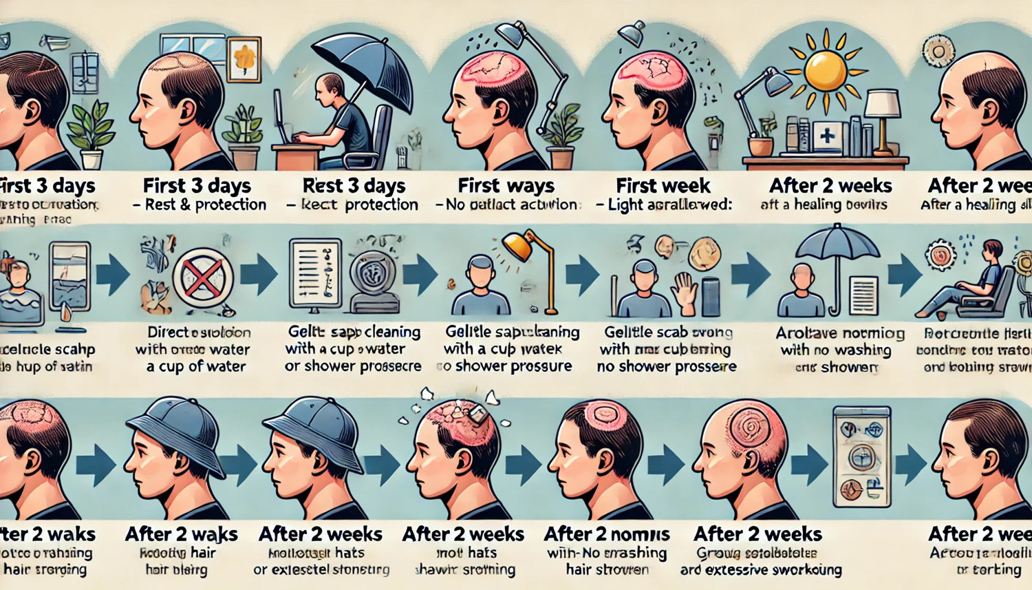 모발이식 후 일상 복귀