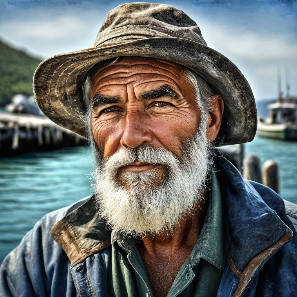 나이든 어부&#44; 흰 수염의 할아버지&#44; 외국인 노인