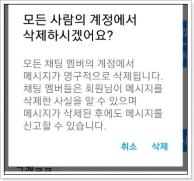 페메 메시지 삭제