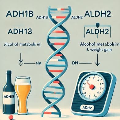 알코올 대사 유전자와 체중 증가의 연관성