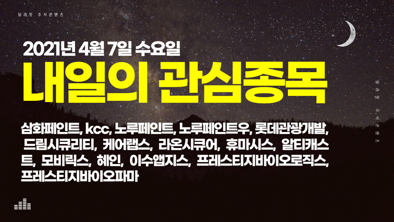  백신여권 관련주 - 2021년 4월 7일 내일의 관심종목
