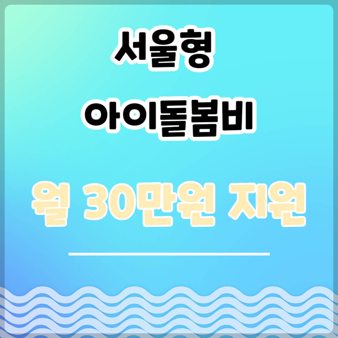 서울형 아이돌봄비 월 30만원 지원