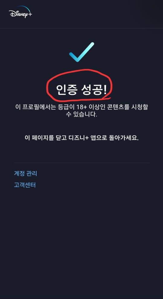 디즈니플러스 성인인증