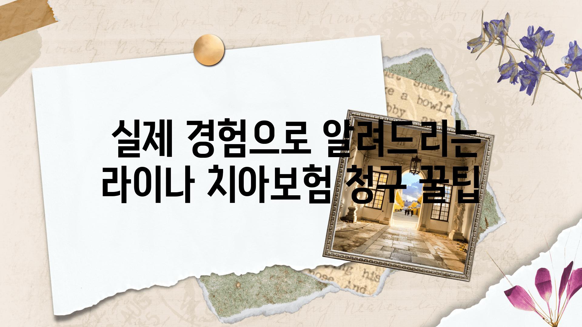  실제 경험으로 알려드리는 라이나 치아보험 청구 꿀팁