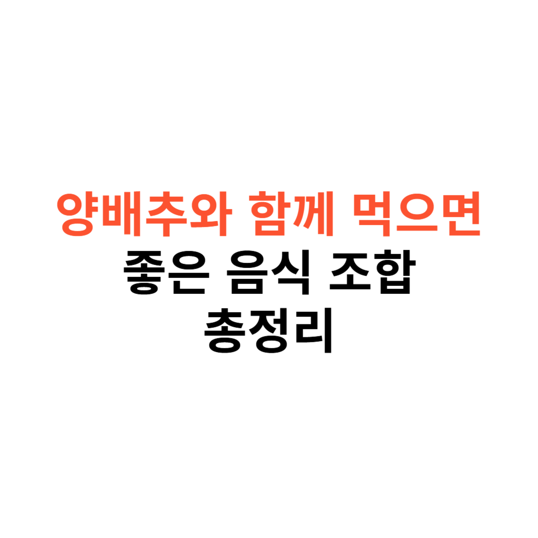 양배추와 함께 먹으면 좋은 음식 조합