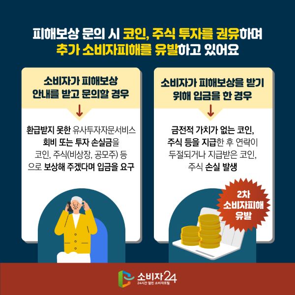 한국소비자원 사칭 유사투자자문서비스 피해보상 안내 웹전단지