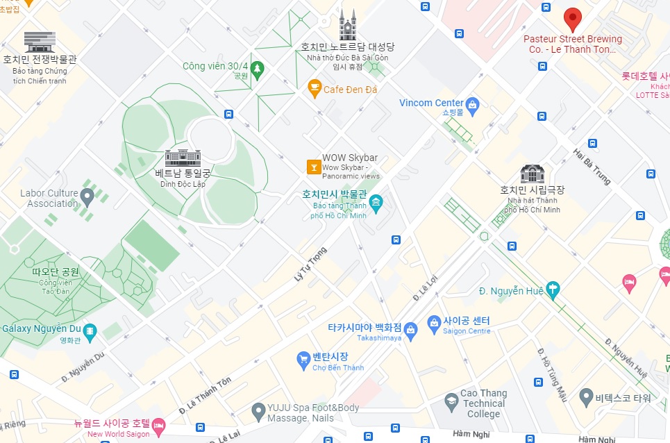 호치민 1군 수제 맥주 전문점 Pasteur Street Brewing Co. 위치