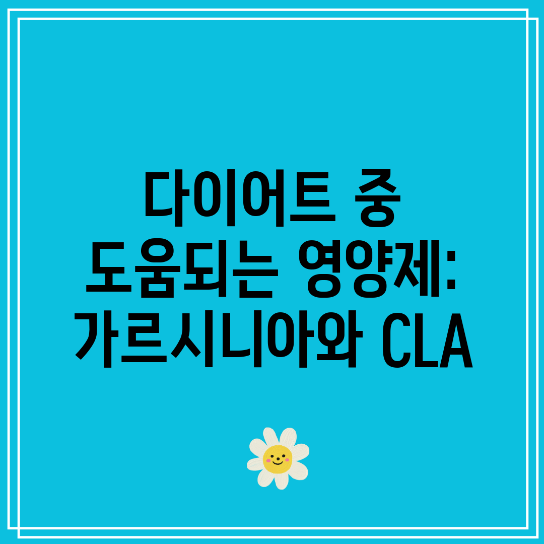 다이어트 중 도움되는 영양제 가르시니아와 CLA