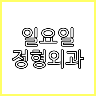 서울 강남구 정형외과 일요일 병원과 진료 시간