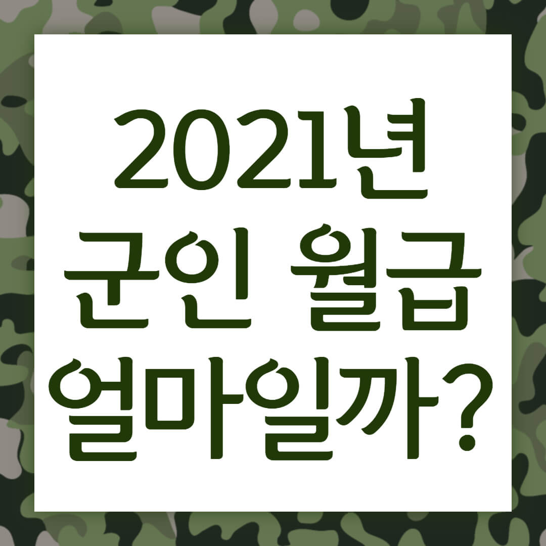  2021 군인 월급 얼마나 올랐을까?