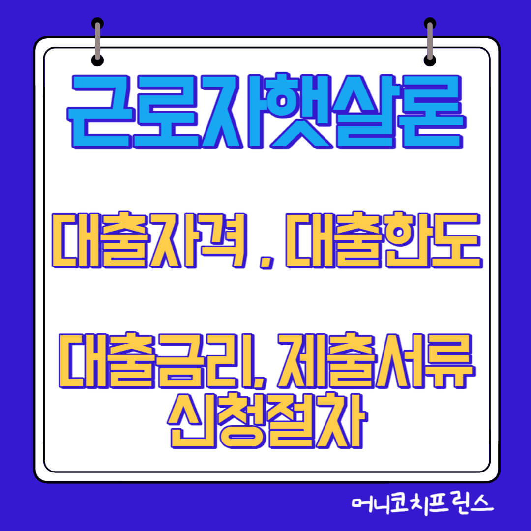  근로자햇살론 대출자격 및 신청절차, 대출금리, 대출한도, 제출서류