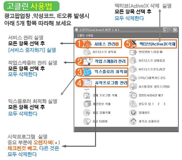 고클린 사용방법