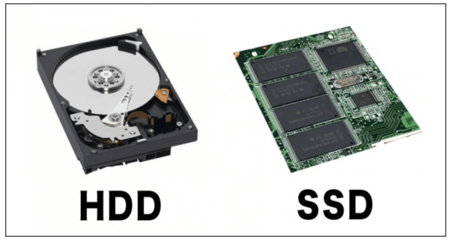HDD와 SSD 비교 사진