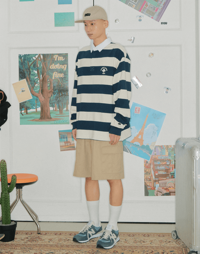  아는 형님 325회 이특 티셔츠 _ 에노우 스트라이프 럭비 티셔츠