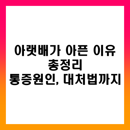 아랫배가 아픈 이유 썸네일 인포그래픽