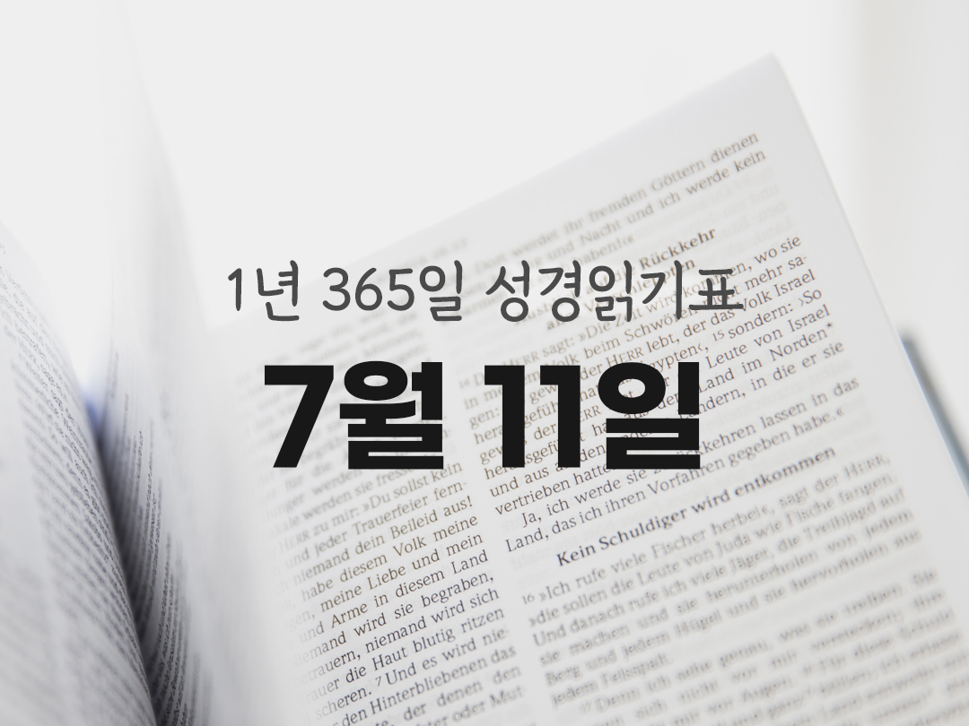 1년 365일 성경읽기표 7월 11일 집회서 성경읽기 진도표