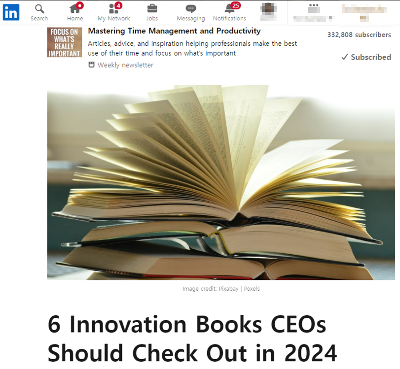 [링크드인] 6 Innovation Books CEOs Should Check Out in 2024