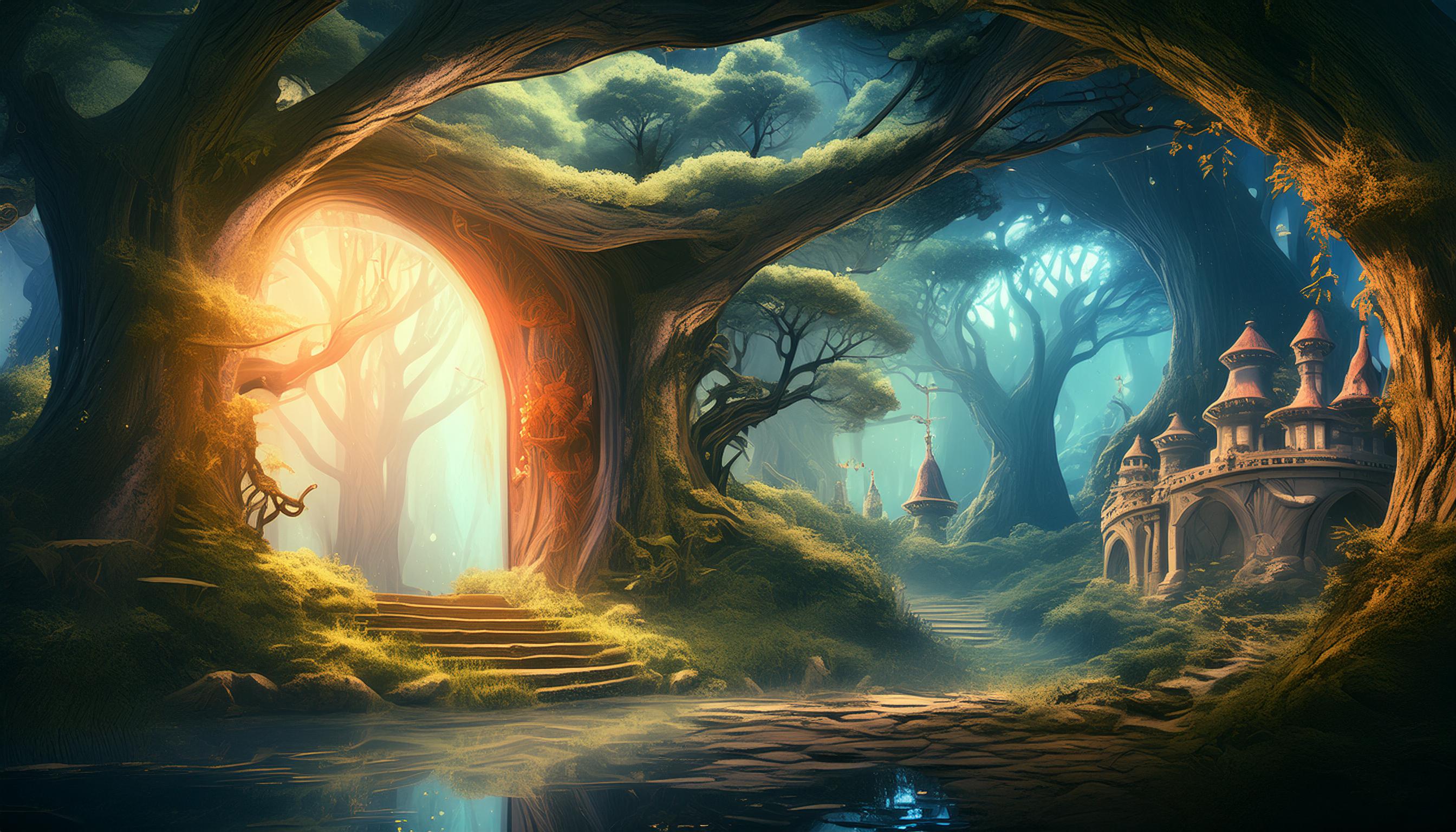 Fairy house and mysterious forest