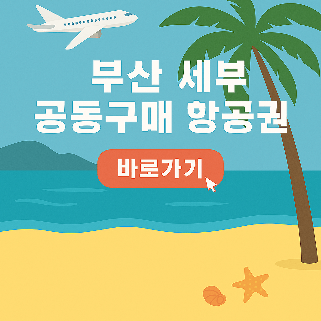 부산 세부 공동구매 항공권