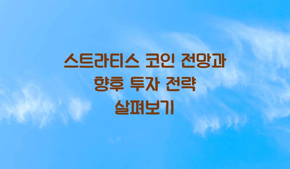 스트라티스 코인 전망