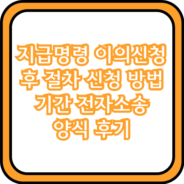  지급명령 이의신청 후 절차 신청 방법 기간 전자소송 양식 후기