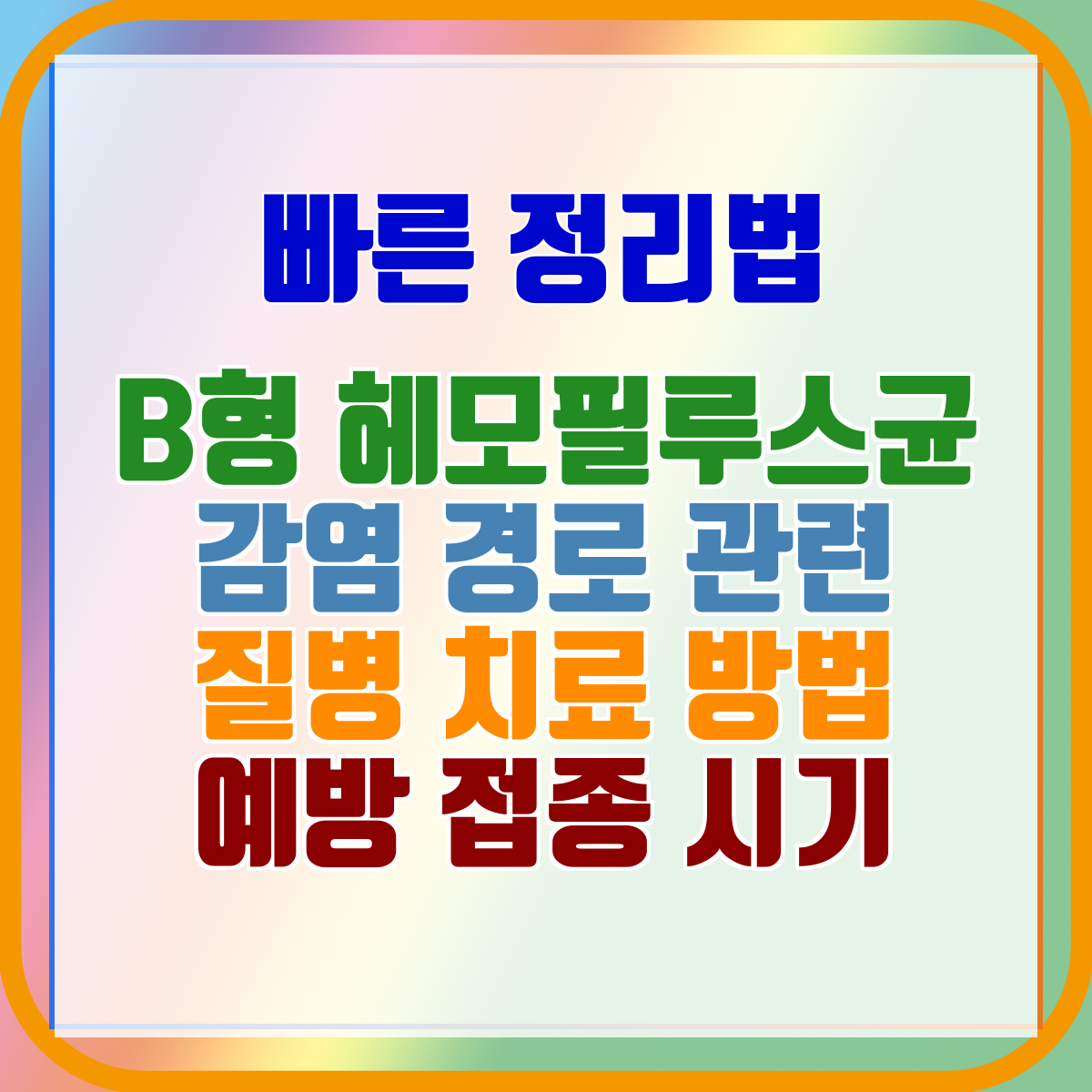 B형 헤모필루스균 감염 경로 관련 질병 치료 방법 예방 접종 시기