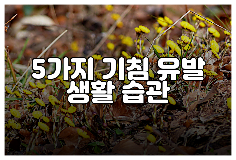 5가지 기침 유발 생활 습관
