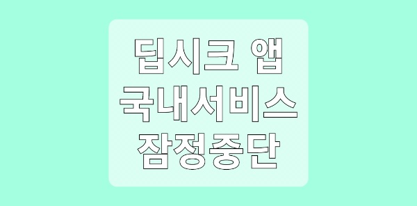 딥시크 앱 서비스중단