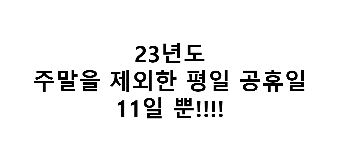  2023년도 공휴일은 총 며칠??