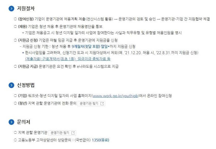 청년 디지털 지원 사업 신청 방법 설명한 이미지