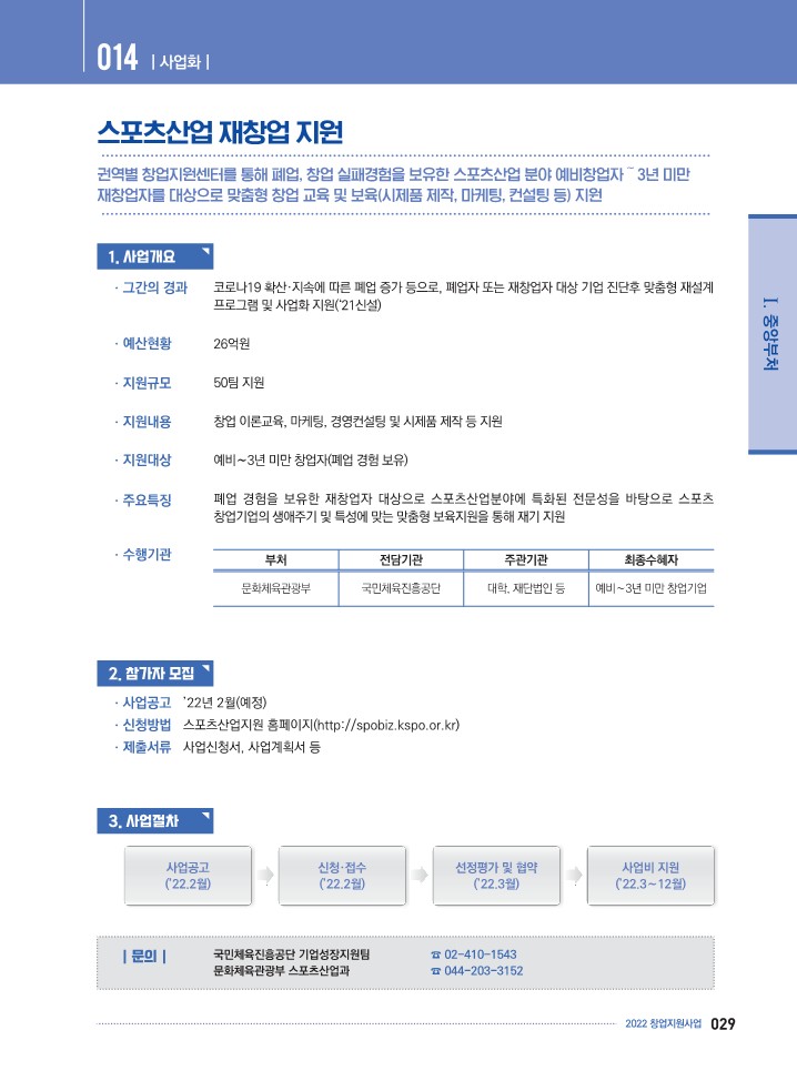  K-Startup[예비창업자] - 스포츠산업 재창업 지원