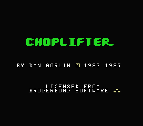  Choplifter - MSX (재믹스) 게임 롬파일 다운로드