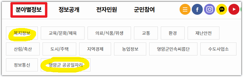 영암군청 홈페이지