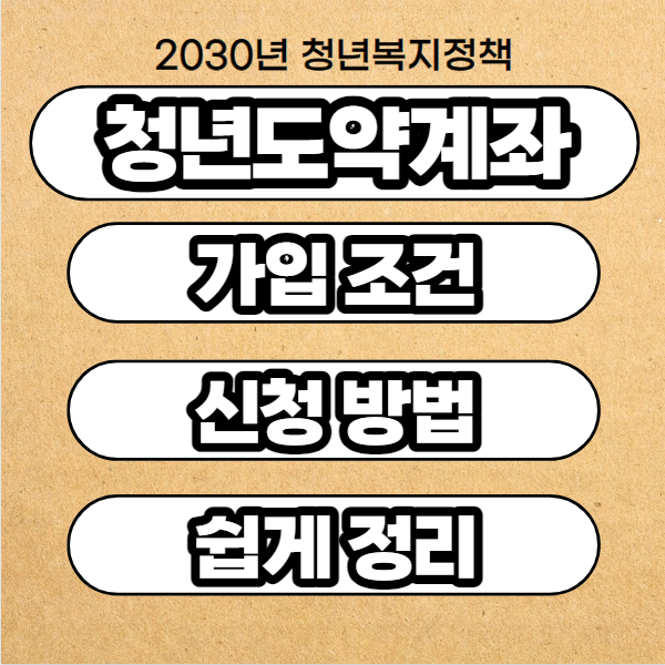  청년도약계좌 가입조건 신청기간 신청방법 총 정리