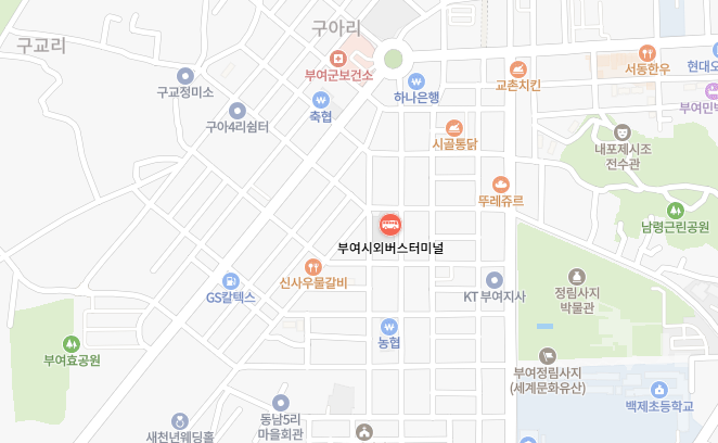 부여시외버스터미널 위치-지도