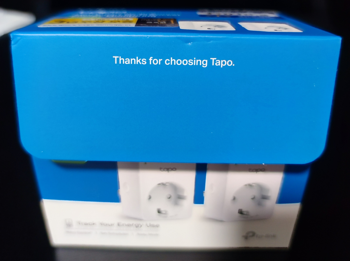 Tapo P110 IoT 플러그 상자 뚜껑 메시지 - Thanks for choosing Tapo.