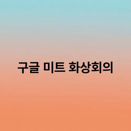 구글 미트 화상회의