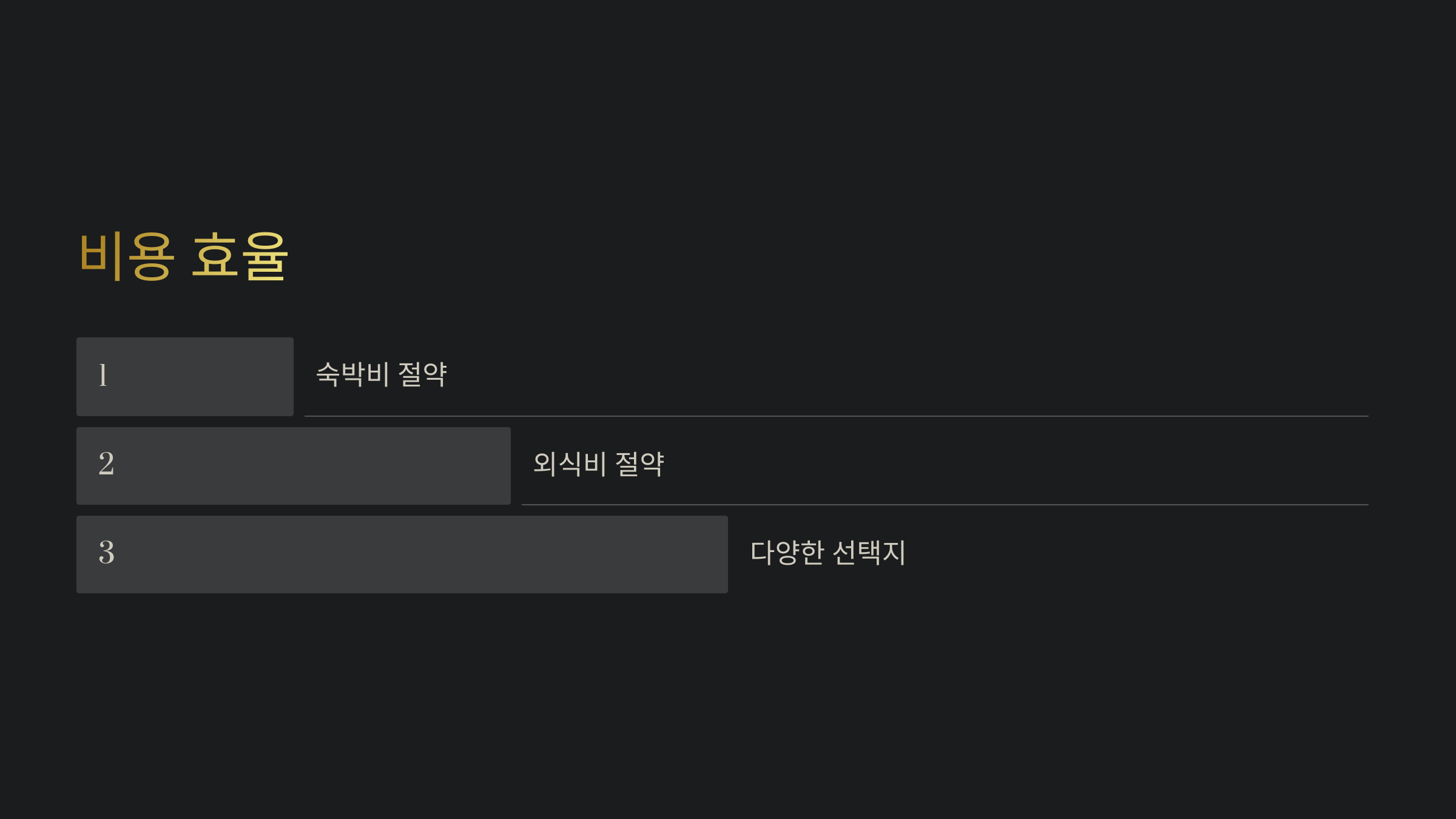 비용 효율적인 여행 선택지