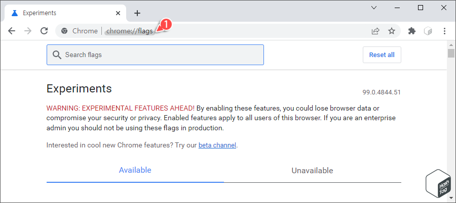 크롬 실험 페이지