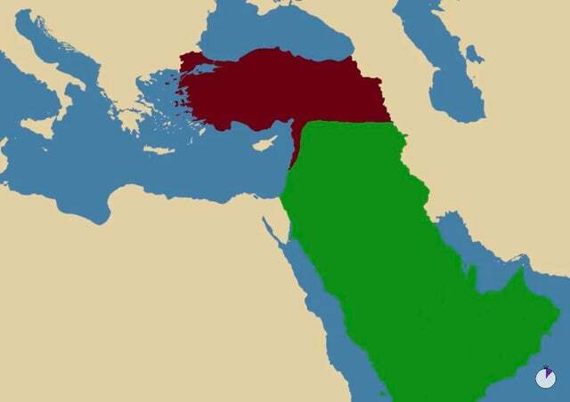 후세인-멕마흔 서한에 따른 아랍 왕국과 오스만 제국