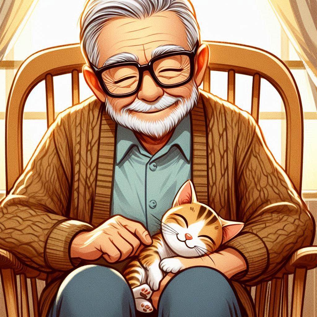 웃고 있는 노인 그림