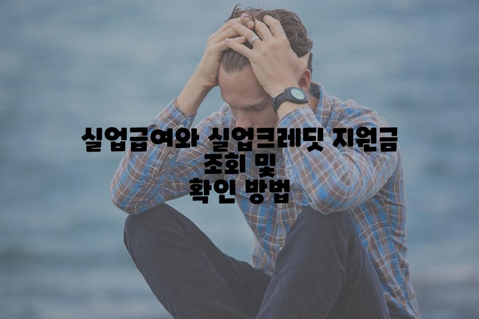 실업급여와 실업크레딧 지원금 조회 및 확인 방법