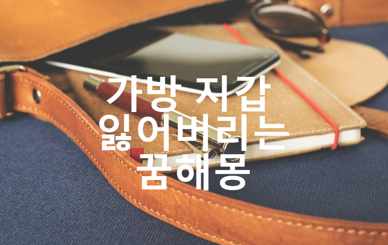  가방 지갑 잃어버리는 꿈해몽