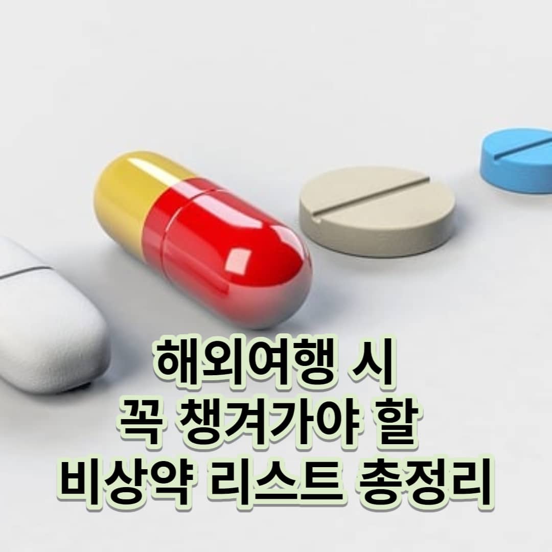  해외여행 시 꼭 챙겨가야 할 비상약 리스트 총정리